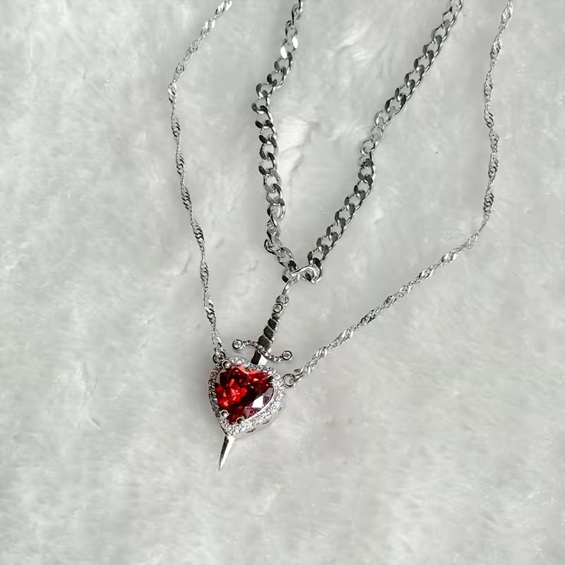 Collier Duo Cœur & épée